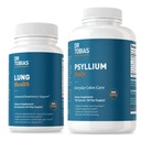 Dr. Tobias Lung Health & Psyllium Daglige Kosttilskud, Lung Cleanse & Detox Formel, understøtter sunde tarmbevægelser med Psyllium Husk, C-vitamin, Butterbur, Quercetin, Daily Fiber og Lung Supplement