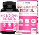 Myo- Inositol & D- Chiro Inositol tillæg for kvinder (120 kapsler, 2050mg Per Servering Ideel 40: 1 Ratio Myo Inositol) Hormonbalance for kvinder - tredjepart testet, Vegan Safe & USA Made - 120 Greve
