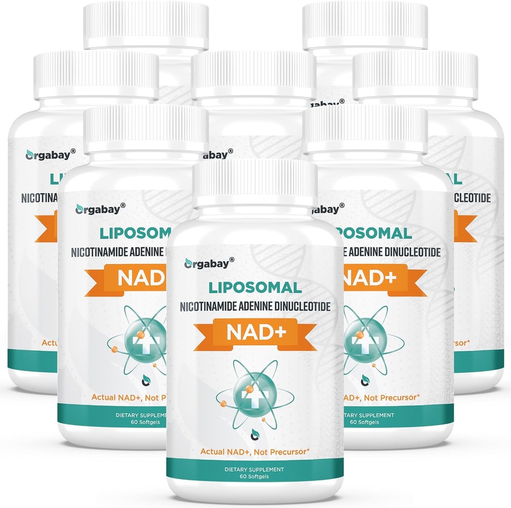 Orgabay Liposomal NAD + Supplement 500 mg, Høj Absorption, Boost NAD + med TMG 250 mg, Faktisk NAD Plus mere effektiv end Nicotinamid Riboside, Support Cellular Energy, Sund Aging