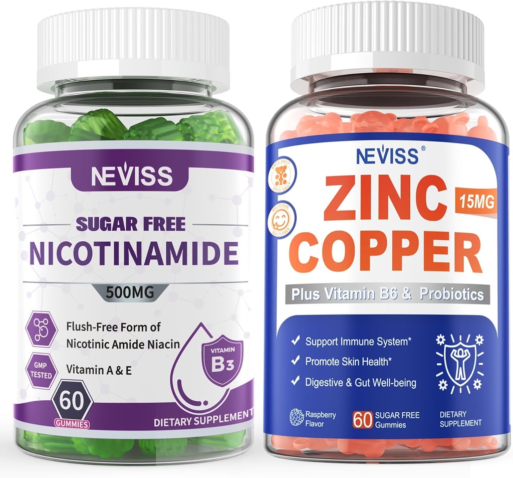 NEVISS Nicotinamid 500 mg Gummies + Zink Copper Gummies