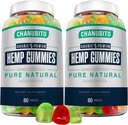 Hemp Gummies (2 Packs) Organic Hemp Supplement High Potency for Adults - with Pure Hemp Oil Extract - Natural Edibles Gummy-Vegan, Non-GMO, Low Sugar