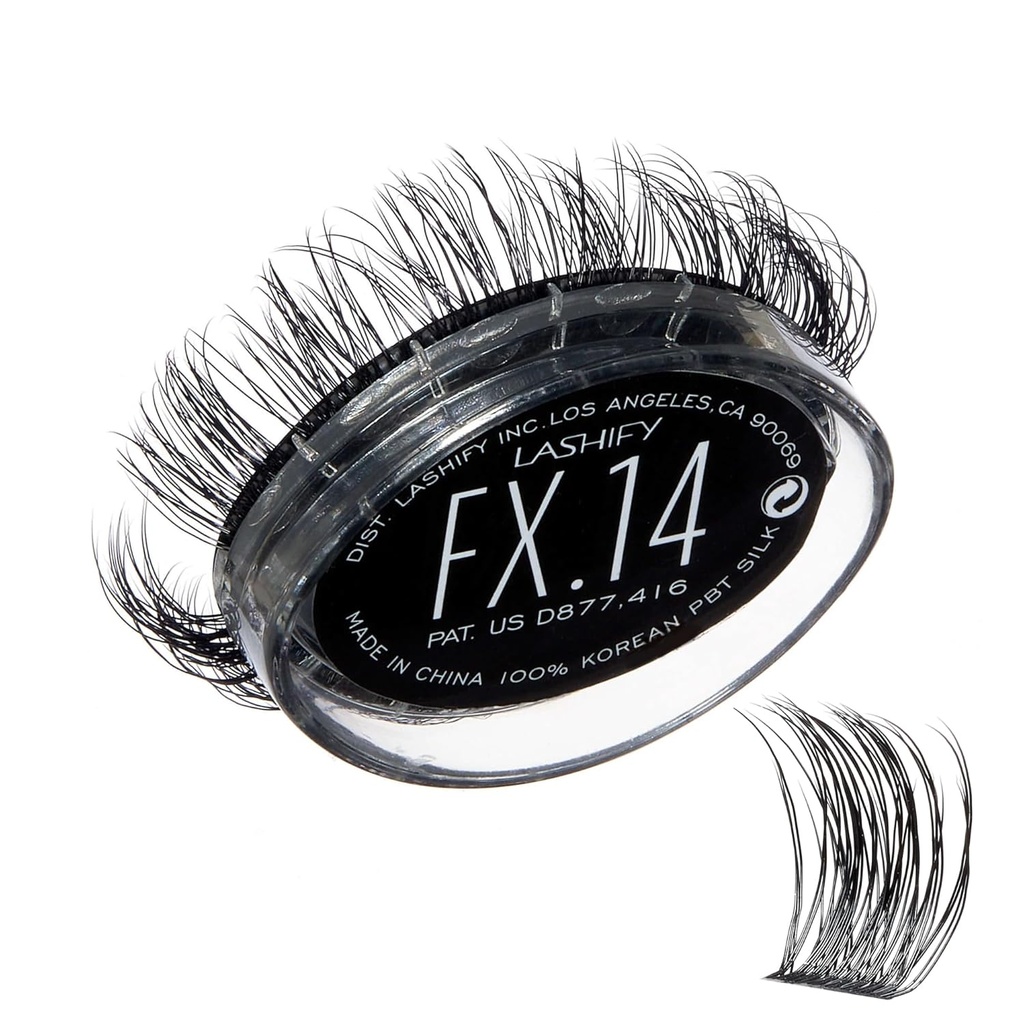 Lashify Fluffy FX 14mm Gossamer gør det selv Eyelash Extensions Refill, For den mest klogeste og fluttery udseende, sort, let false blinker