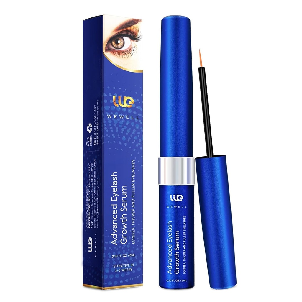 Avanceret Eyelash Growth Serum for Lash: Premium Lash Enhancer for Natural Thicker and Længere Lash - Booster for Enhanced Eyelash Tykkelse 3Ml