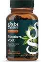 Gaia Herbs Eleuthero Root - Energi, Stamina & Mental Endurance Support - Eleuthero Root (Sibirisk Ginseng) Adaptogen Herbal Supplement - 60 Vegansk flydende Phyto- kapsler (30- Day Supply)