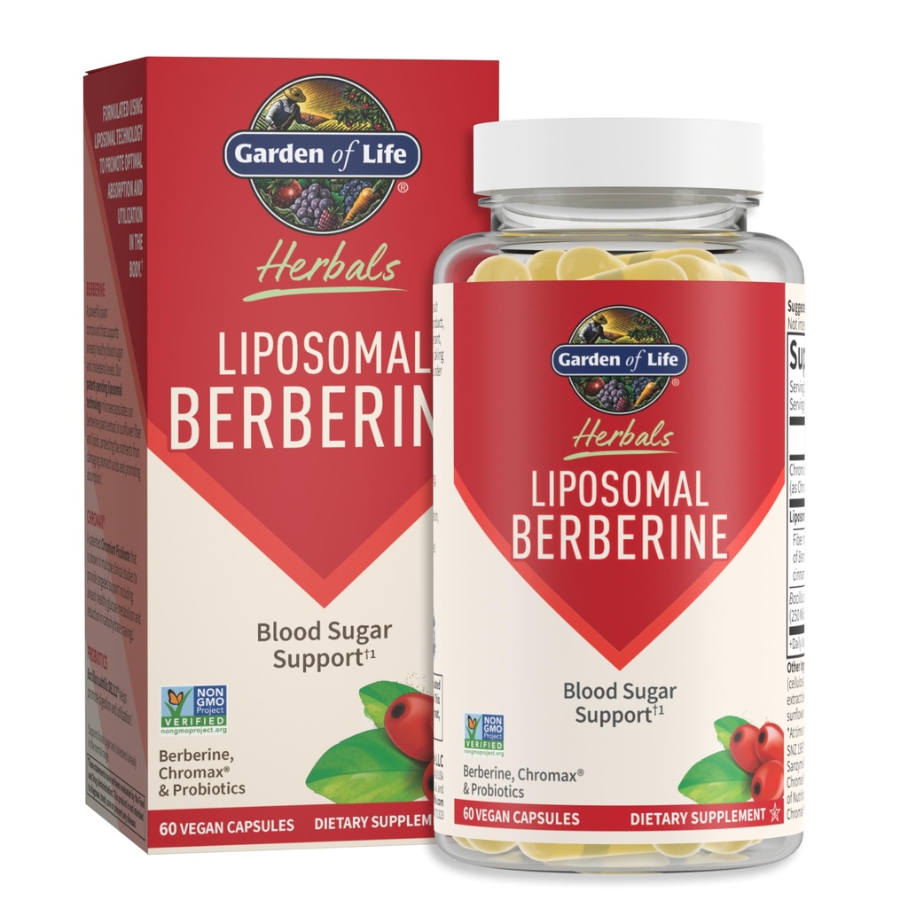 Livets have Liposomal Berberine og Chrom Picolinate for Already Sund Blood Sugar, Glucose Metabolisme og Cholesterol - Probiotika til nem fordøjelse - Ikke GMO, Gluten Free, Kosher, 30 Servere