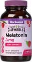 Bluebonnet Nutrition EarthSweet Melatonin 3 mg Hurtigvirkende hurtig opløsning Nighttime Afslapning & Restable Sleep Support - Sleep Aid - Gluten- Free, Vegan - Raspberry Flavor - 120 tyggetabletter