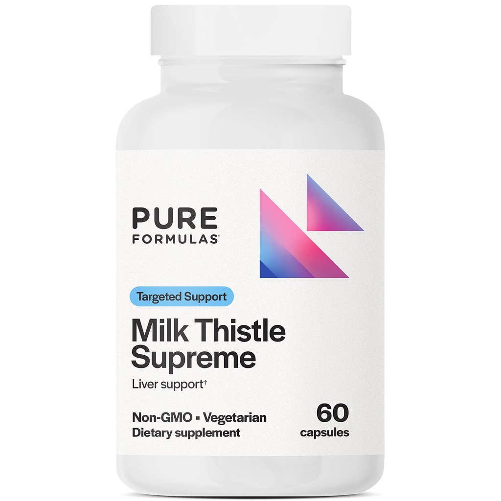 PureFormulas Milk Thistle Supreme 250 mg - Leversundhed & antioxidant Support - Non- GMO Vegetariske kapsler - 60 Greve