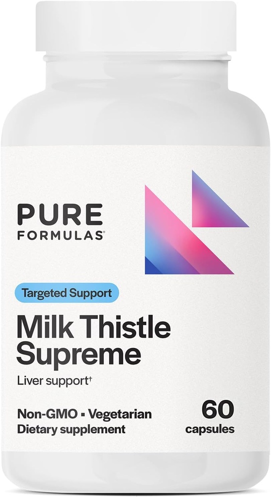 PureFormulas Milk Thistle Supreme 250 mg - Leversundhed & antioxidant Support - Non- GMO Vegetariske kapsler - 60 Greve