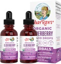 Elderberry Syrup Mex124; USDA Organic Elderberry Mex124; Sugar Free Voksne & Kids Immunsupport Supplement for Age 1 + Mex124; Clean Label Project Verified, Vegan, Non- GMO, Gluten Free Mex124; 1 Fl Oz (2 Pack)