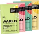 Harlo - Sample Pack Electrolyte Drink Mix med tilsat bovine collagen & Creatin - Creatin monohydrat Powder - Energy Drink Powder - Sukker Free Energy Drinks
