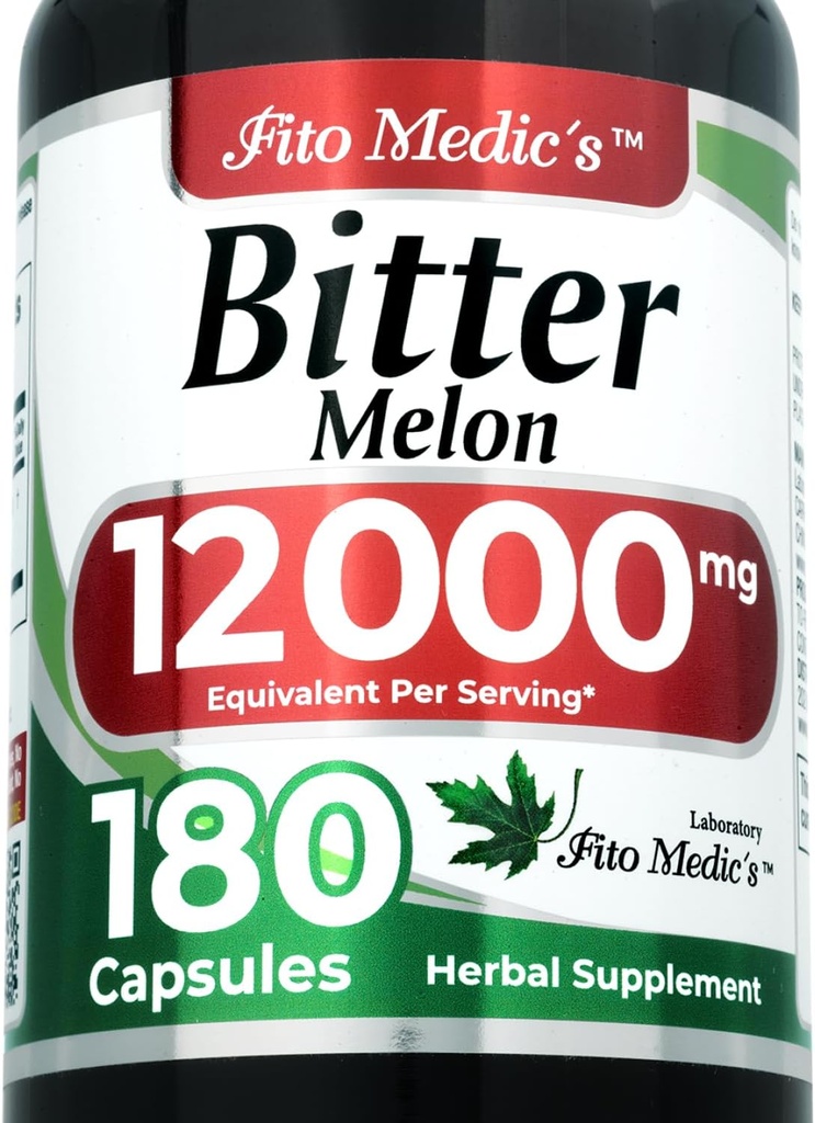 FITO MEDIC 'S Lab er 124; Bitter Melon Extract 600 mg (20: 1 Koncentrat) per 3-Capsule Serving er 124; afledt fra 12.000 mg hel frugt er 124; 180 Tælling