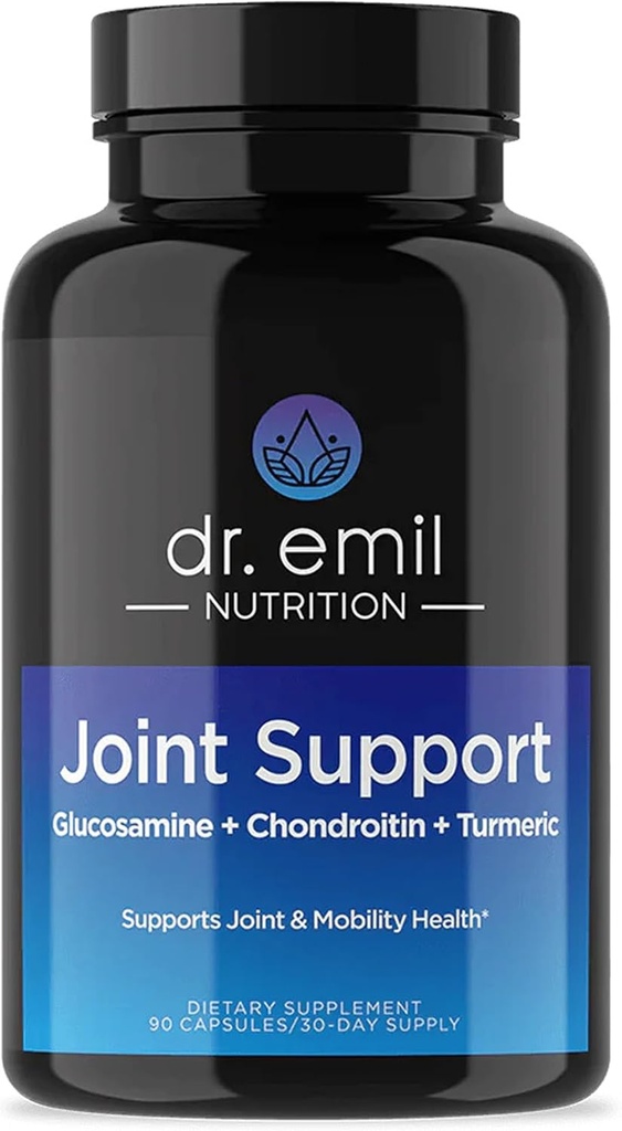DR. EMIL NUTRITION Joint Aid Supplement - Joint Supplement with Glucosamin Chondroitin, MSM & Turmerisk - Joint Health Supplement for Mobility and Discomfort for Mænds and Women * (60 kapsler)