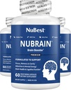 NuBrain - Advanced Brain Booster - Forbedre hukommelse, fokus og klarhed med B6-vitamin, Ginkgo Biloba, Bacopa Monnieri & mere - Brain Supplement for mænd og kvinder - 3 Pack B6 124; 3 Months Supply