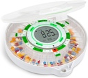 Live Fine 28-dag automatisk pilledispenser med opgraderet LCD-skærm, nøgle lås, lyd og lys til receptioner, medicin, vitaminer, kosttilskud og mere