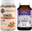 Have of Life Organics Gurkemeje Inflammatorisk reaktion Gummy, 120ct & Vitamin Code Høj potens Raw Zink, 60ct