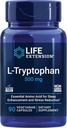 Life Extension L- Tryptophan, 500 mg, fremmer sunde serotoninniveauer og fremmer sund søvn, Mood, Stress Response & Satiety, Gluten- Free, Non- GMO, Vegetar, 90 Kapsler