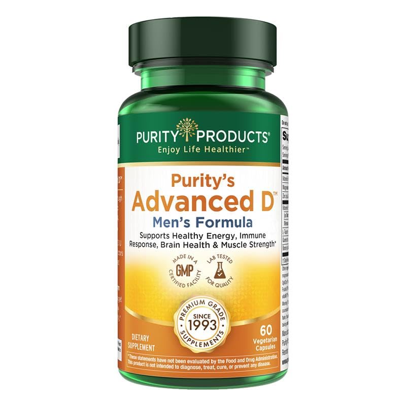 Renhed Produkter Dr. Cannell 's Advanced Vitamin D Mænd formel pakket med D-vitamin, Vitamin K2, Zink, Magnesium Citrat, Bor og Taurine - 60 Vegetariske kapsler