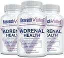 Forskning Verificeret Adrenal Support - 180 Kapsler - Støtte Adrenal Gland funktion, Boost Energy, Balance Cortisol - Svampe, B Vitamin, Bioflavonoider, BioPerine