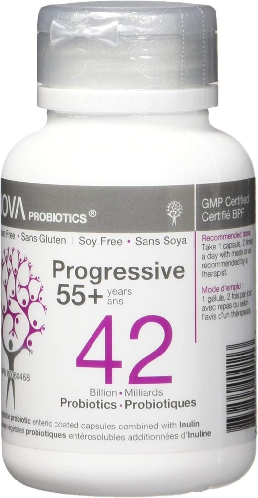 NOVA Probiotika Multi- Strain Progressive 55 + 42 Millioner Probiotika per Capsule- 60 VCs