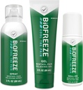 Biofreeze Smerte Relief Roll -On 2.5 FL OZ, Gel 3 FL OZ, Og Spray 3 FL OZ Variety Pack Topical Pain Reliever For Muskler og Joints From Gigt, Backache, Sprains, Bruises (Pakke Maj Vary)