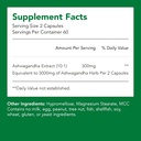 Økologisk Ashwagandha Kosttilskud 124; 150 mg ekstrakt = 1500mg af Herb (1 flaske-120 Capsules- 2mo Supply) 124; Understøtter Stress Relief, immunforsvar, & Energy Name 124; Non- GMO & Gluten Free