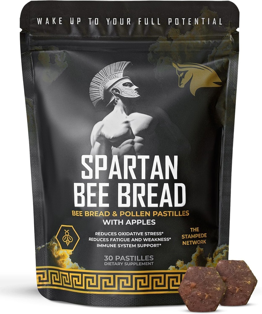 Spartan Bee Brød Chewables - Bee Brød Rå organisk naturligt multivitamin med Bee Pollen, Propolis & Royal Jelly Budd124; Gæret for energi, Vitality, Inddrivelse & Immunity Budd124; Non- GMO, intet syntetisk