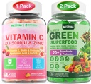 Vitamin C, D3 og Zink Gummies + Super Green Gummies