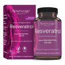 Reserveage Skønhed, Resveratrol 250 mg, Antioxidant supplement til hjerte og cellulær sundhed, understøtter sund aldring og immunsystem, Paleo, Keto, 30 kapsler
