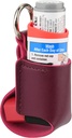 Beautyflier Astma Inhaler Holder, holdbar mikrofiber læder Travel Handy Inhaler Keychain Holder for børn og voksne, Inhaler Ikke inkluderet (rød)