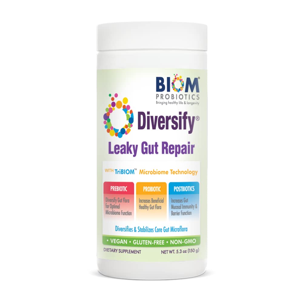 Diversificere ® Total Gut Health Human Milk Oligosaccharides med prebiotika + resistent Stivelse. Præcision Probiotiske Formel til at hjælpe med Leaky Gut. Vegansk, Non- GMO Gluten- fri (1 Enhed)