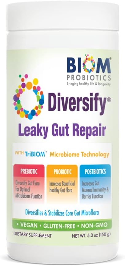 Diversificere ® Total Gut Health Human Milk Oligosaccharides med prebiotika + resistent Stivelse. Præcision Probiotiske Formel til at hjælpe med Leaky Gut. Vegansk, Non- GMO Gluten- fri (1 Enhed)