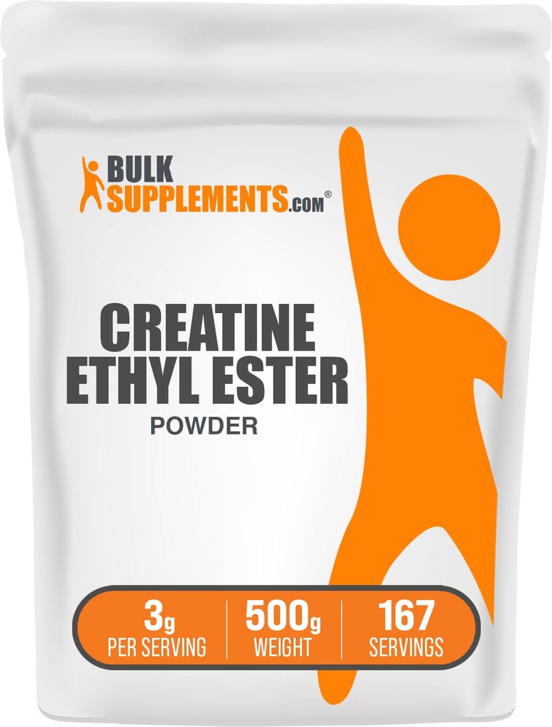 BulkSupplements.com Create Ethyl Ester HCl Powder - Create Supplement, Create Ethyl Ester Powder - Unflavored & Gluten Free, 3g per Serving, 500g (1.1 lbs) (Pack of 1)
