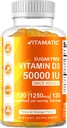 Vitamatisk sukkerfri vitamin D3 50. 000 IE Ugentligt tillæg - 120 Pectin baserede gummier - Vitamin D kapsler til knogler, tænder og immunforsvar (50000 IE)