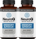 NeuroQ Memory & Focus - øger kognitiv ydeevne & hjerne funktion - Neurobeskyttende formel af Dr. Dale Bredesen - Gotu Kola Ginkgo Phosphatidylserin & Propolis - 60 kapsler (pakke med 2)