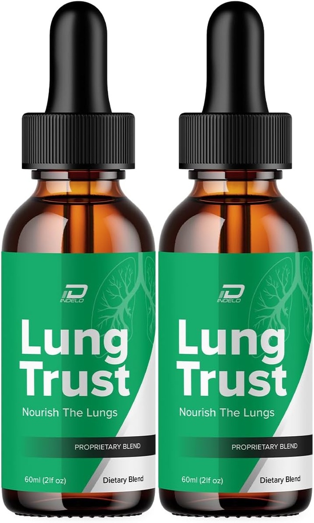 Lung Trust Liquid Supplement, Lung Trust Drops, Lung Trust Advanced Formel Drops - Maksimal styrke, LungTrust Drops Support Anmeldelser (2 Pack - 2 Måned Supply)