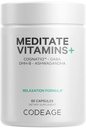 Kodeage Meditat Vitaminer + tillæg - CognatiQ, DH- B, GABA, Ashwagandha, Organic Mushrooms, Blåbær - BDNF Brain Pills and Neuroprotein - Vegan, Non- GMO, Gluten- Free - 60 Kapsler