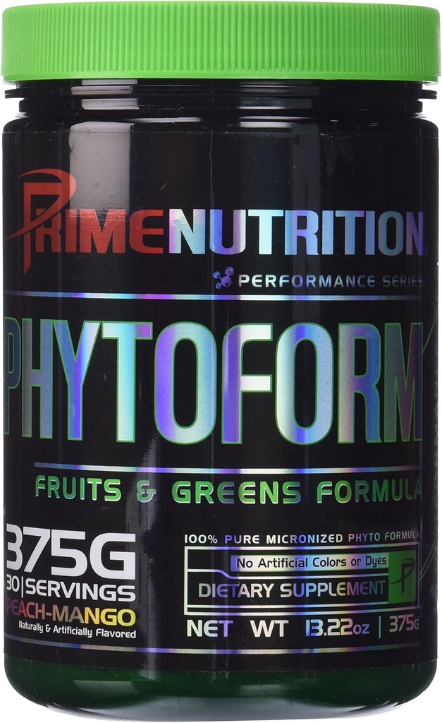 Phytoform ekskl. 124; Frugt & Grønne; Prime Nutrition = 124; 375g = 124; 30 Servering (Peach- Mango)