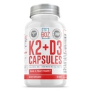 Dr. Boz - K2 + D3 Kapsler, 66 Servering - Vitamin D3 K2 Supplement med BioPerine - Bone & Heart Health - Forbedret Absorption - Kvalitetstestet - Lavet i USA - 5000iu (D3) - 400iu (K2) - Selvomsorg