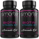(2 Pack) Smarter Biotin 5000mcg i Avocado Oil, vitamin B7, non-GMO, 90 Mini Liquid Softels, No Soy