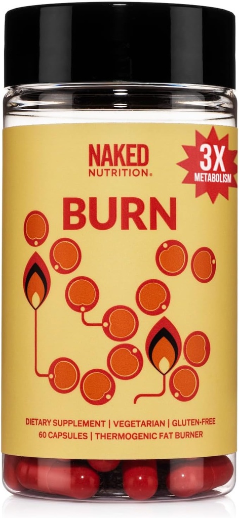 NAKED Metabolism Booster & Thermogenic Fat Burner for Men & Women - Weight Loss Pills for Women - Belly Fat Burner with Gold Standard Clinical Trial - Appetite Suppressant for Weight Loss for Women