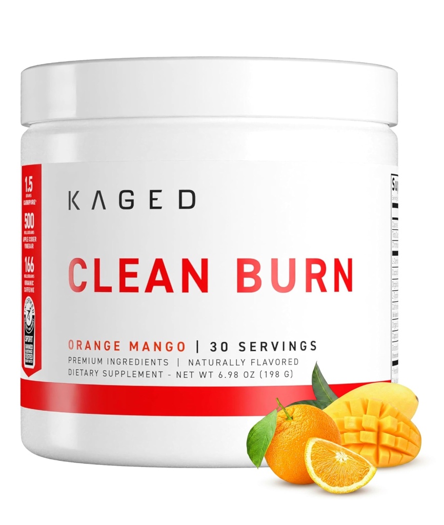 Kaged Clean Burn Powder Medic124; Orange Mango Medic124; Thermogen Weight Management Medical 124; Boost Metabolisme Medical 124; Organisk Koffein, Apple Cider Vinagar 124; Kosttilskud til mænd og kvinder Medical