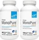 XYMOGEN Omega Monopure 1300EC Bundle - 60 Softgels + 120 Softgels - Fish Oil med 3X Greater Absorption - DHA EPA Omega 3 supplement til hjertesundhed + kognitiv støtte