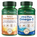 Renhed produkter KIT - Dr. Cannell 's Advanced D + Omega-3 Ultra- Pure Fish Oil fra Advanced D er pakket med D-vitamin, vitamin K2, zink, Magnesium Citrate, Bor og Taurine