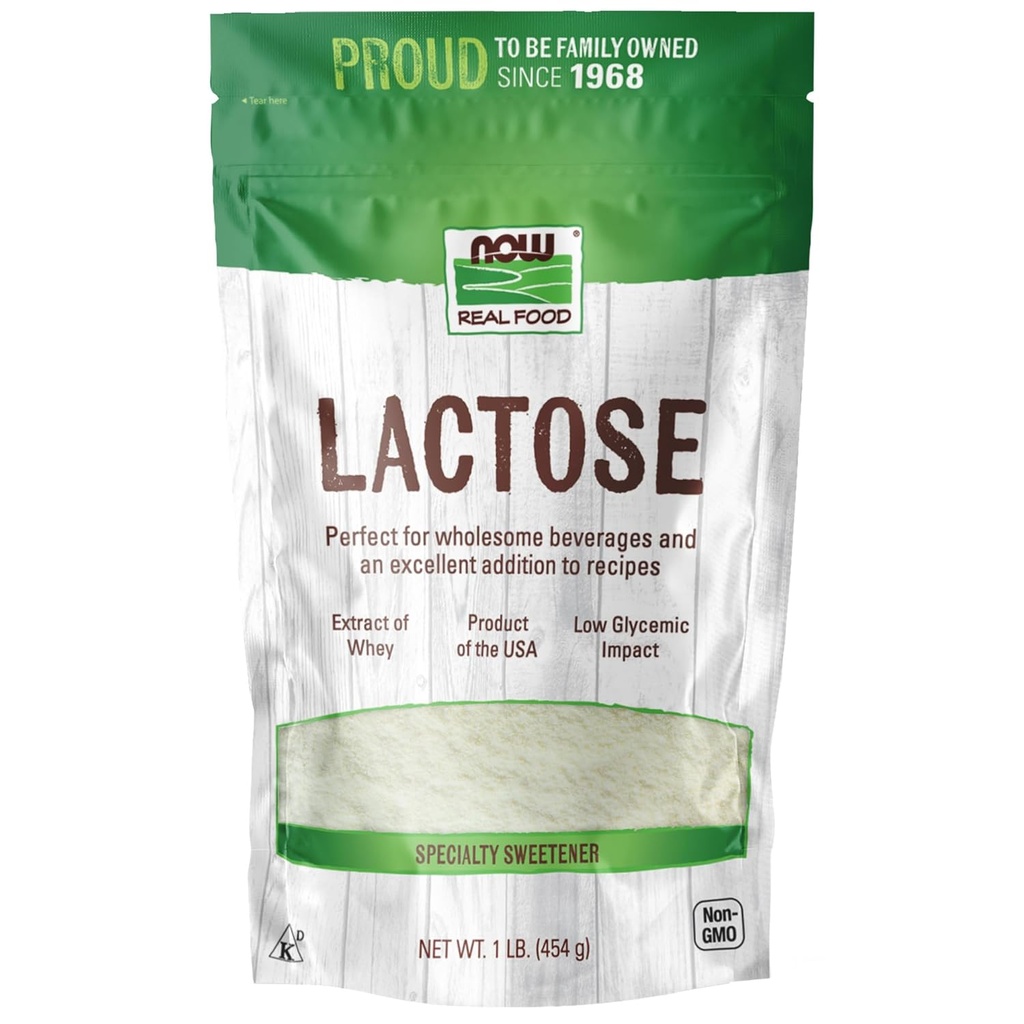 Now Foods, Lactose, Encuages Beneficial Gut Bacteria, Produkt fra USA, 1-Pund (Packaging May Vary)