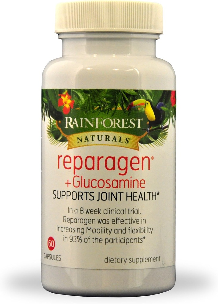 Reparagen Plus Glucosamin (60 kapsler) Klinisk bevist hurtigt fungerende alle naturlige fælles sundhedstillæg bedre end Glucosamin alene