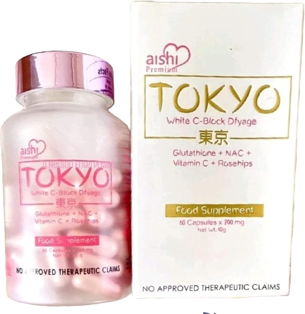 Tokyo White C- Block Dyfage Glutathione, 60 kapsler