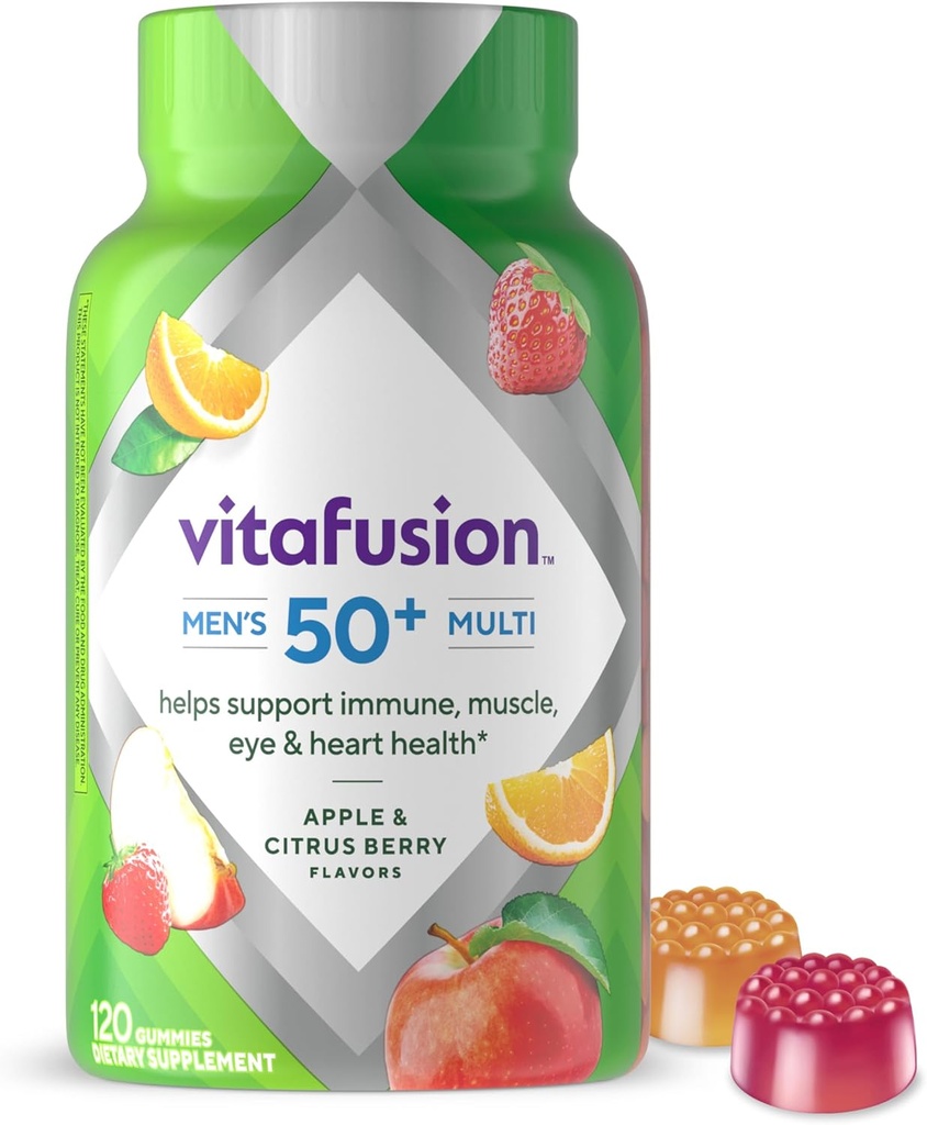Viafusion Mænds 50 + Daglig Multivitamin, Gummy Vitamin, 120 Ct