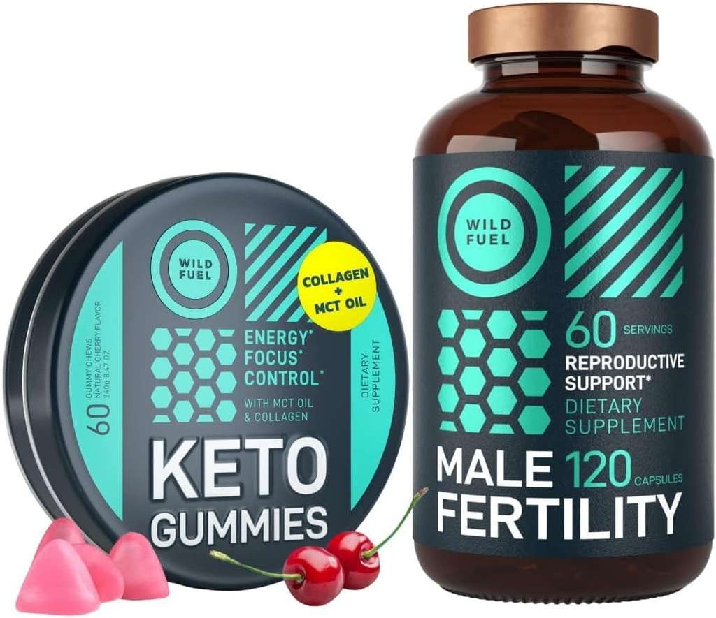 WILD FUEL Mand Fertilitet Supplement og Keto Gummies Sundhed og Energi Bundle