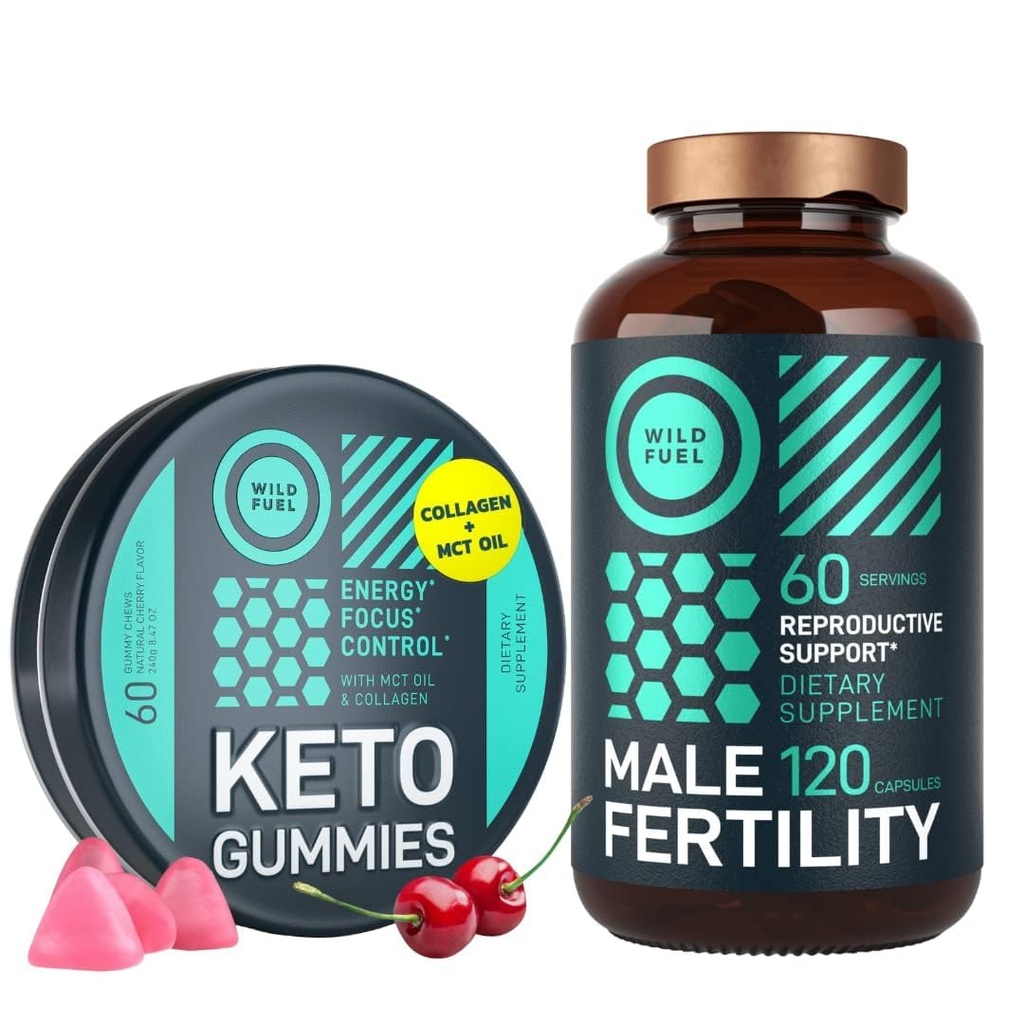WILD FUEL Mand Fertilitet Supplement og Keto Gummies Sundhed og Energi Bundle
