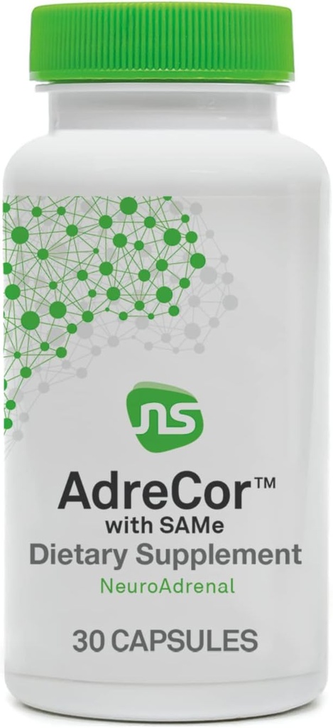 NeuroScience binyrebarktilskud til kvinder og mænd - AdreCor med samme - Hjælp Combat binyrebark & Promote Mood Support - med L Tyrosine + Aktiveret vitamin B6 & vitamin B12 (30 kapsler)